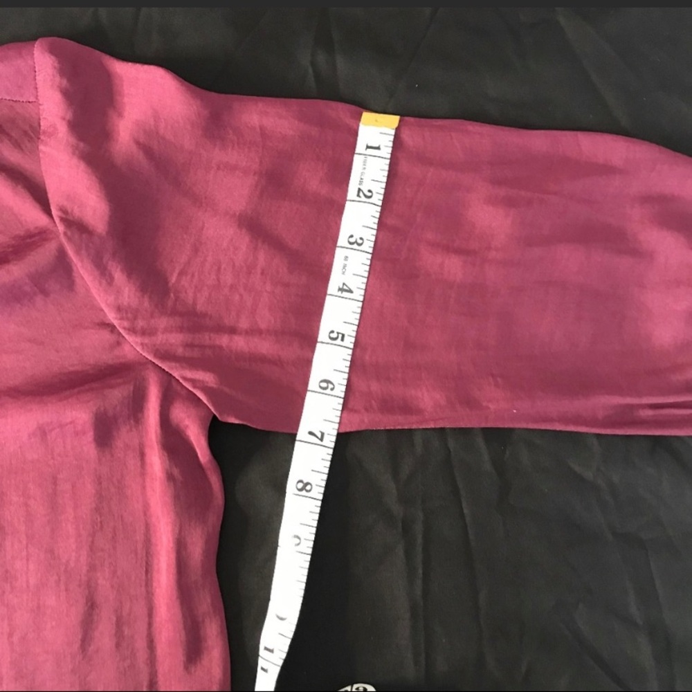 Women Top 3/4 Sleeve WINE BLOUSE SweetGrey sz SP - Picture 3 of 6